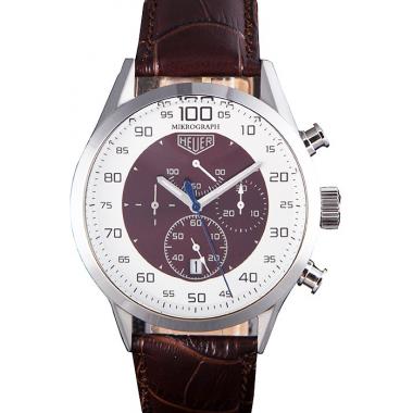 Replica Tag Heuer Carrera Mikrograph Limited Edition Brown Leather Strap 7916