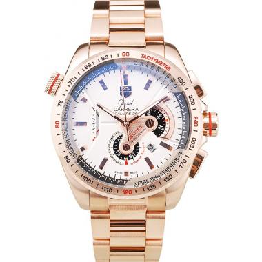 Tag Heuer Carrera Rose Gold Case White Dial