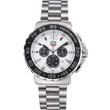 Tag Heuer Formula 1 Chronograph White Dial Black Bezel Stainless Steel Band   622410