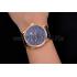 A. Lange & Sohne Little Lange Blue Dial Rose Gold Case Black Leather Strap Replica