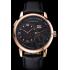 A. Lange & Sohne Lange 1 Black Dial Rose Gold Case Black Leather Strap