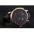 A. Lange & Sohne Lange 1 Black Dial Rose Gold Case Black Leather Strap