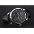 Replica A. Lange & Sohne Grand Lange 1 Moon Phase Black Dial Stainless Steel Case Black Leather Strap