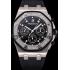 Replica Swiss Audemars Piguet Royal Oak Chronometer Black Dial Diamond Bezel Stainless Steel Case Black Rubber Strap  622867