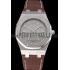 Audemars Piguet Royal Oak Fondation Gray Dial Stainless Steel Case Brown Leather Strap Replica