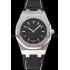 Audemars Piguet Royal Oak Fondation Black Dial Stainless Steel Case Black Leather Strap