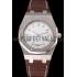 Audemars Piguet Royal Oak Fondation White Dial Stainless Steel Case Brown Leather Strap