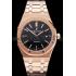 Swiss Audemars Piguet Royal Oak Black Dial Rose Gold Case And Bracelet