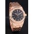 Swiss Audemars Piguet Royal Oak Black Dial Rose Gold Case And Bracelet