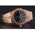 Swiss Audemars Piguet Royal Oak Black Dial Rose Gold Case And Bracelet