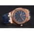 Swiss Audemars Piguet Royal Oak Blue Dial Gold Case Blue Leather Strap Replica