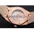 Swiss Audemars Piguet Royal Oak White Dial Gold Case Brown Leather Strap