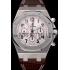 Swiss Audemars Piguet Royal Oak Chronograph White Dial Stainless Steel Case Brown Leather Strap  622864