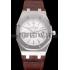 Swiss Audemars Piguet Royal Oak White Dial Stainless Steel Case Brown Leather Strap