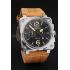 Bell and Ross BR 03-94 Black Dial Silver Case Brown Leather Strap