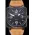 Bell and Ross BR 01-94 Black Dial Black Case Brown Leather Strap Replica