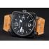 Bell and Ross BR 01-94 Black Dial Black Case Brown Leather Strap Replica