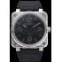 Bell and Ross BR 01-92 Black Dial Silver Case Black Leather Strap