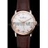 Blancpain Villeret Ultra Slim White Groved Dial Gold Numerals Rose Gold Case Brown Leather Strap