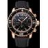 Swiss Blancpain Fifty Fathoms Flyback Chronograph Black Dial Black Bezel Rose Gold Case Black Canvas Strap