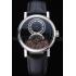 Replica Breguet Classique Grande Complication Tourbillon Silver Case Black Dial Black Leather Strap 622212