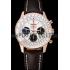 Swiss Breitling Navitimer 01 White Dial Black Subdials Rose Gold Case Brown Leather Strap Replica