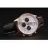 Swiss Breitling Navitimer 01 White Dial Black Subdials Rose Gold Case Brown Leather Strap Replica