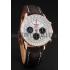 Swiss Breitling Navitimer 01 White Dial Black Subdials Rose Gold Case Brown Leather Strap Replica