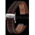 Breitling Brown Leather White Stitching Bracelet  622604