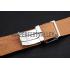 Breitling Brown Leather White Stitching Bracelet  622604