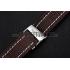 Breitling Brown Leather White Stitching Bracelet  622604