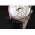 Breitling Transocean White Dial Black Leather Strap Rose Gold Bezel 98205