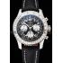 Swiss Breitling Navitimer Cosmonaute Black Dial Stainless Steel Case Black Leather Strap Replica