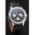 Swiss Breitling Navitimer Cosmonaute Black Dial Stainless Steel Case Black Leather Strap Replica