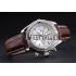 Cheap Breitling Chronomat 13 Stainless Steel Case White Dial Brown Leather Bracelet 622239