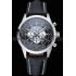 Breitling Transocean Chronograph Unitime Black Dial Stainless Steel Case Black Leather Bracelet 622242