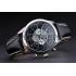 Breitling Transocean Chronograph Unitime Black Dial Stainless Steel Case Black Leather Bracelet 622242