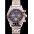 Breitling Chronomat Blue Dial Rose Gold Bezel And Subdials Stainless Steel Case Two Tone Bracelet