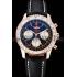 Replica Swiss Breitling Navitimer 01 Black Dial White Subdials Rose Gold Case Black Leather Strap