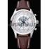 Breitling Transocean Chronograph Unitime White Dial Stainless Steel Case Brown Leather Bracelet 622244