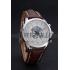 Breitling Transocean Chronograph Unitime White Dial Stainless Steel Case Brown Leather Bracelet 622244