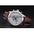 Breitling Transocean Chronograph Unitime White Dial Stainless Steel Case Brown Leather Bracelet 622244