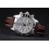 Swiss Breitling Certifie Stainless Steel Bezel Brown Croco Leather Bracelet White Dial 80285