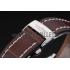 Swiss Breitling Certifie Stainless Steel Bezel Brown Croco Leather Bracelet White Dial 80285