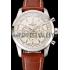 Cheap Breitling Transocean Beige Dial Brown Leather Strap Polished Stainless Steel Bezel