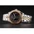 Breitling Colt Lady Black Dial Diamond Hour Marks Gold Bezel Stainless Steel Case Two Tone Bracelet