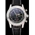 Breitling Navitimer World Black Dial Black Leather Bracelet  622513