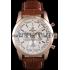 Breitling Transocean White Dial Brown Leather Strap Rose Gold Bezel