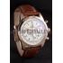 Breitling Transocean White Dial Brown Leather Strap Rose Gold Bezel