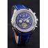 Breitling Bentley Mulliner Tourbillon Blue Dial Stainless Steel Case Blue Leather Strap  622726 Replica